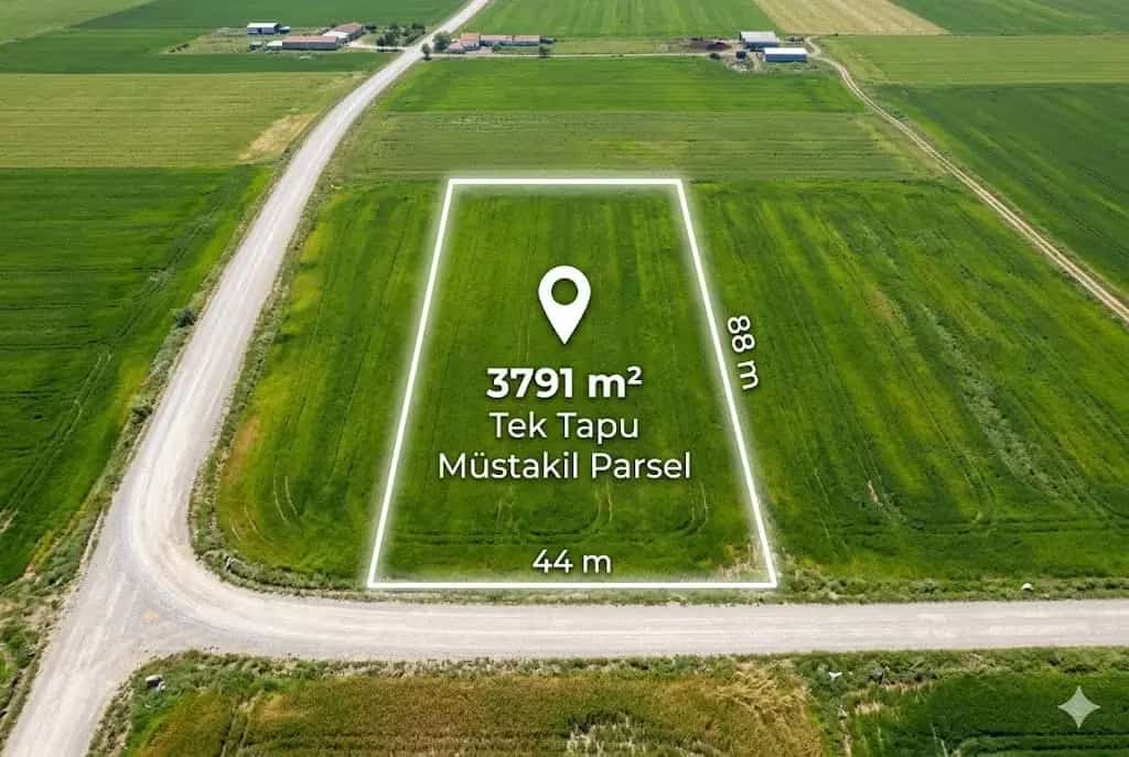 Uzunköprü Kurtbey’de Stabilize Yola 44 Metre Cepheli, 3791m² Müstakil Tek Tapu Manzaralı Muhteşem Arazi!