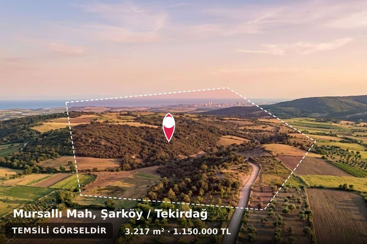 Şarköy Mursallı Mah. 3.217 m² Denize Yakın Köşe Parsel Tarla