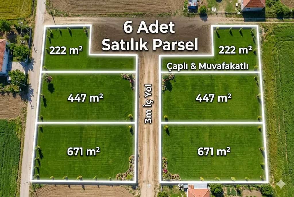 Babaeski Karamesutlu’da Elektriği Hazır, Tam Kare Şeklinde Satılık Çaplı ve Muvafakatlı Parseller!