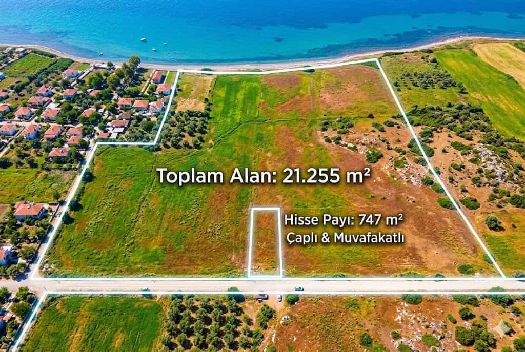 Gelibolu Demirtepe Köyü Dibinde 747m² Komple Deniz Manzaralı Çaplı, Muvafakatlı Parsel!