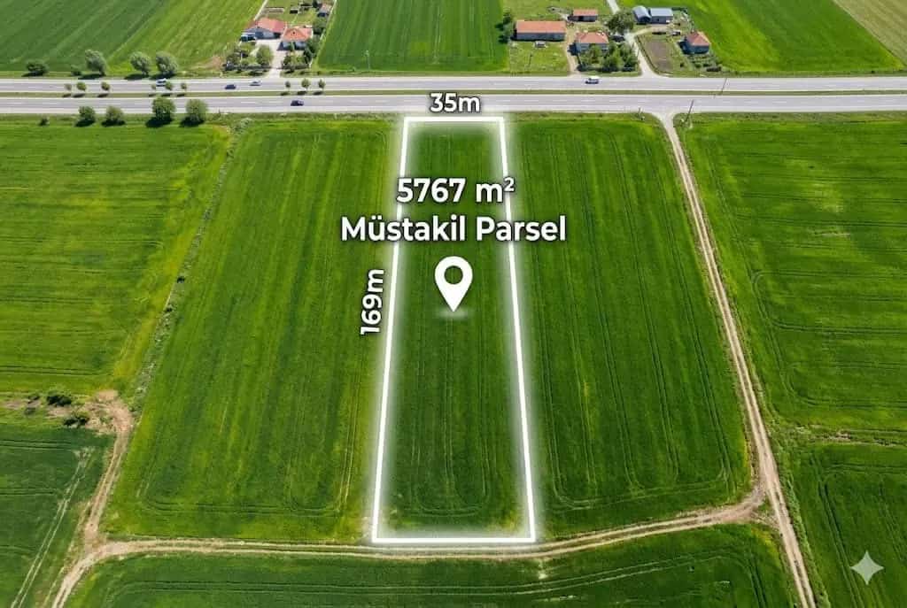Havsa Osmanlı’da Ana Asfalta Cepheli, 5767m² Müstakil Tek Tapu – Resmi Çiftlik ve Depolama