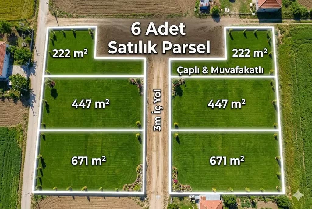 Babaeski Karamesutlu’da Elektriği Hazır, Tam Kare Şeklinde Satılık Çaplı ve Muvafakatlı Parseller! - Görsel 1