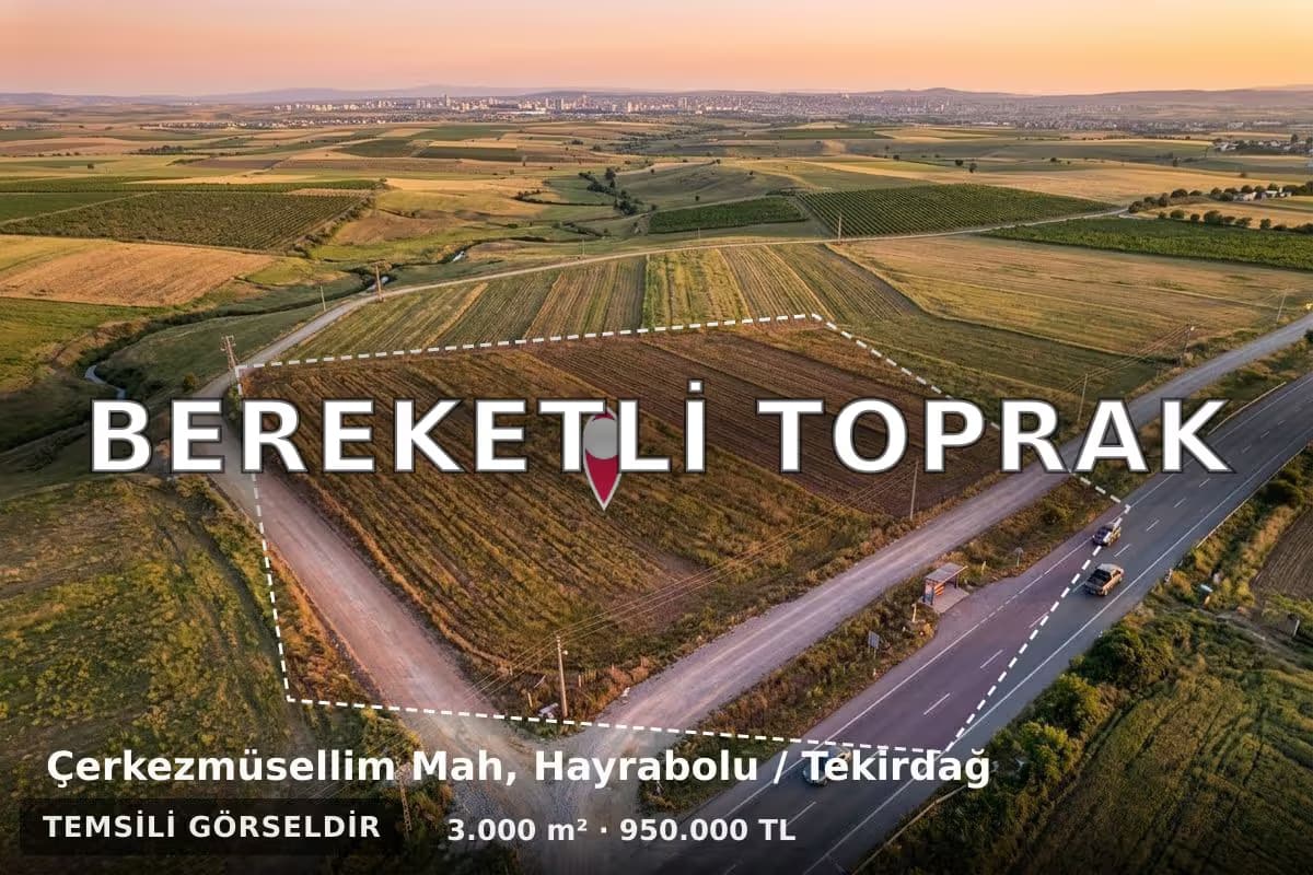 Hayrabolu Çerkezmüsellim Bölgesinde Yatırımlık Tarla: Manzaralı 3.000 m² Arazi İncelemesi